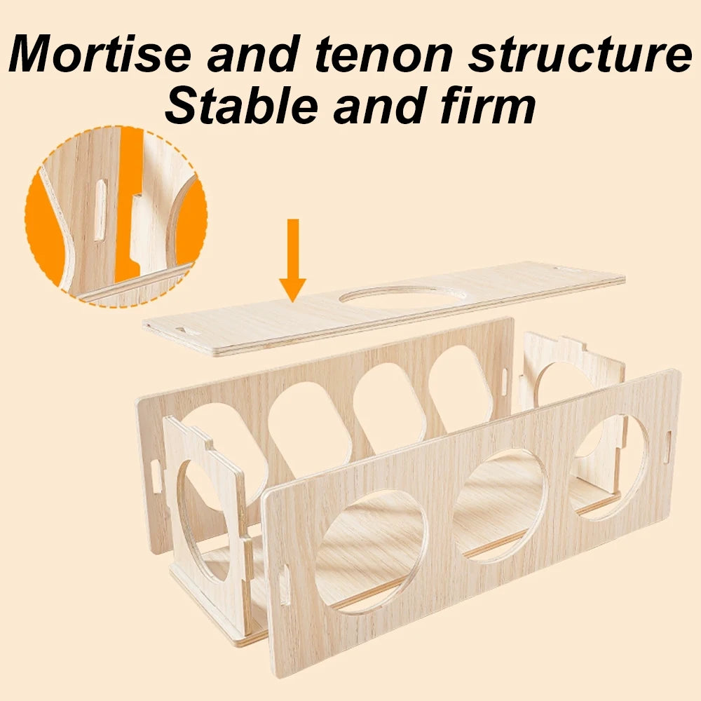 1 pc Wooden Hamster Tunnel Escape Toy Maze Hideout Tube Chew Toys Teeth Grinding Toys for Small Animal Pet Hamsters Guinea Pigs