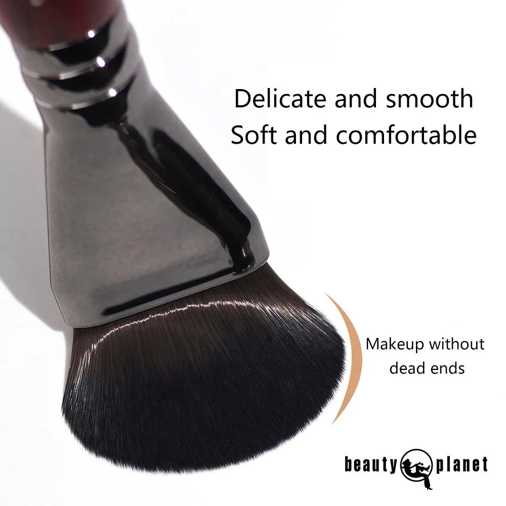 Beauty Planet Luxury Natural Horse Hair Powder Foundation and Blush Brushes Professional Makeup Tools