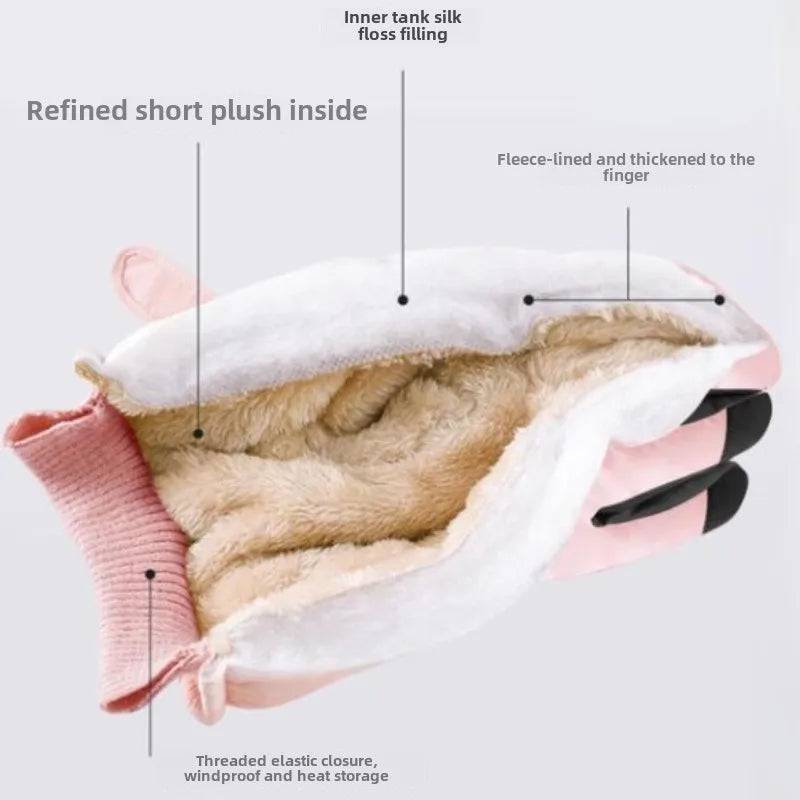 Non Slip Touch Ski Gloves Waterproof Pocket Warm Unisex Snowboard Accessories