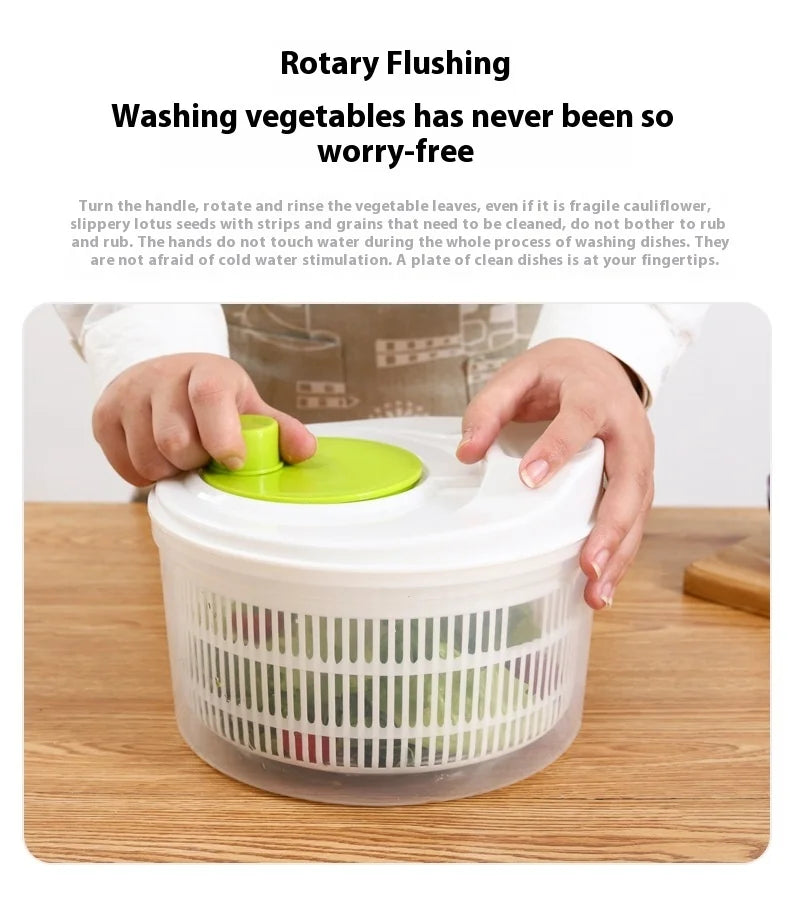 Multifunctional Manual Vegetable Dehydrator and Salad Spinner with Fruit and Lettuce Drain Basket for Efficient Home Kitchen Use