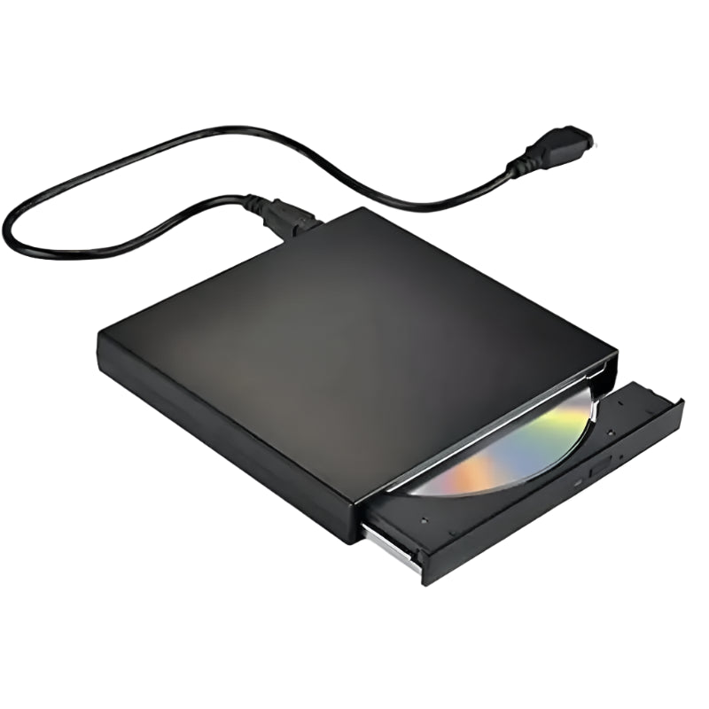 Unidad externa de CD y DVD, unidad externa delgada y protegible con puerto USB 2.0, grabadora de DVD y ROM, reproductor para computadoras portátiles y de escritorio