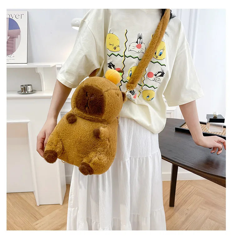 Capybara Plush Backpack Kawaii Mini Knapsack Bag for Kids