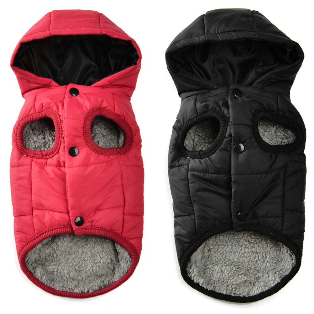 Dog Hooded Winter Jacket Soft Warm Fleece Velvet Puppy Vest Coat Pet Dog Hat Clothes Cold Proof Winter Padded Yorkies Costume