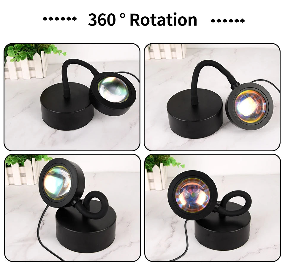 Smart Sunset Lamp Tuya LED Night Light USB RGB Projector with Remote App Control for Room Decoration and Photography