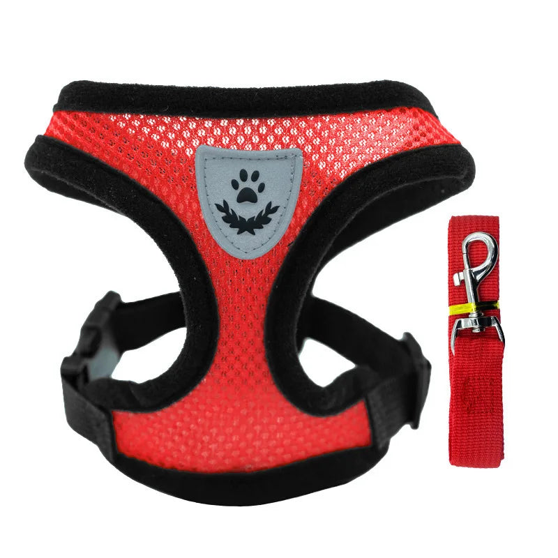 New Cat Harness Vest Walking Leash For Puppy dog Collar Polyester Adjustable Mesh Dog Harness For Small Medium Pet Accessories