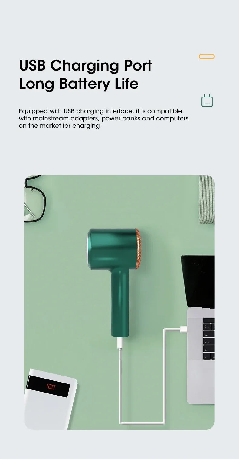 Electric Lint Remover USB Rechargeable Fabric Shaver Portable Fuzz and Hair Ball Remover