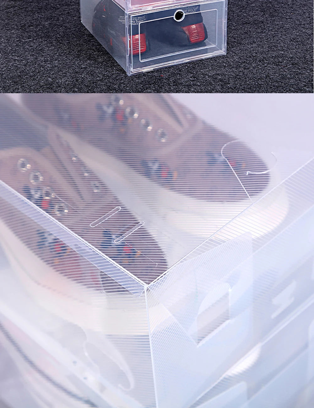 6 Pack Transparent Shoe Box Organizers Dustproof Stackable Storage