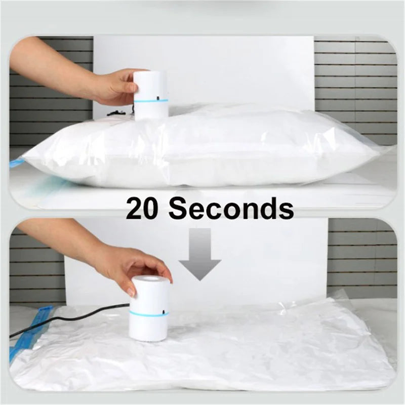 Mini Vacuum Sealer with Electric Pump for Space Saving Clothes and Food Storage Bags