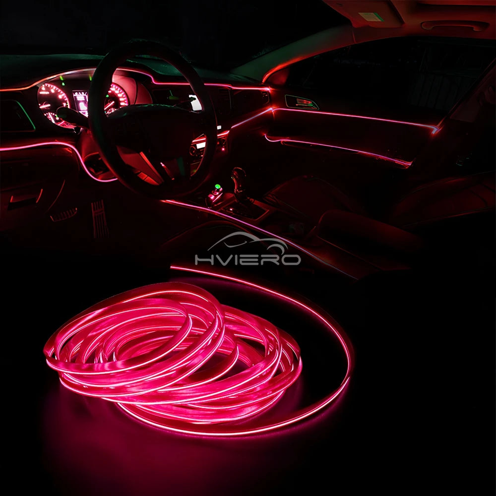 1M/2M/3M/5M Car Interior LED Strip Flexible Neon Lights USB