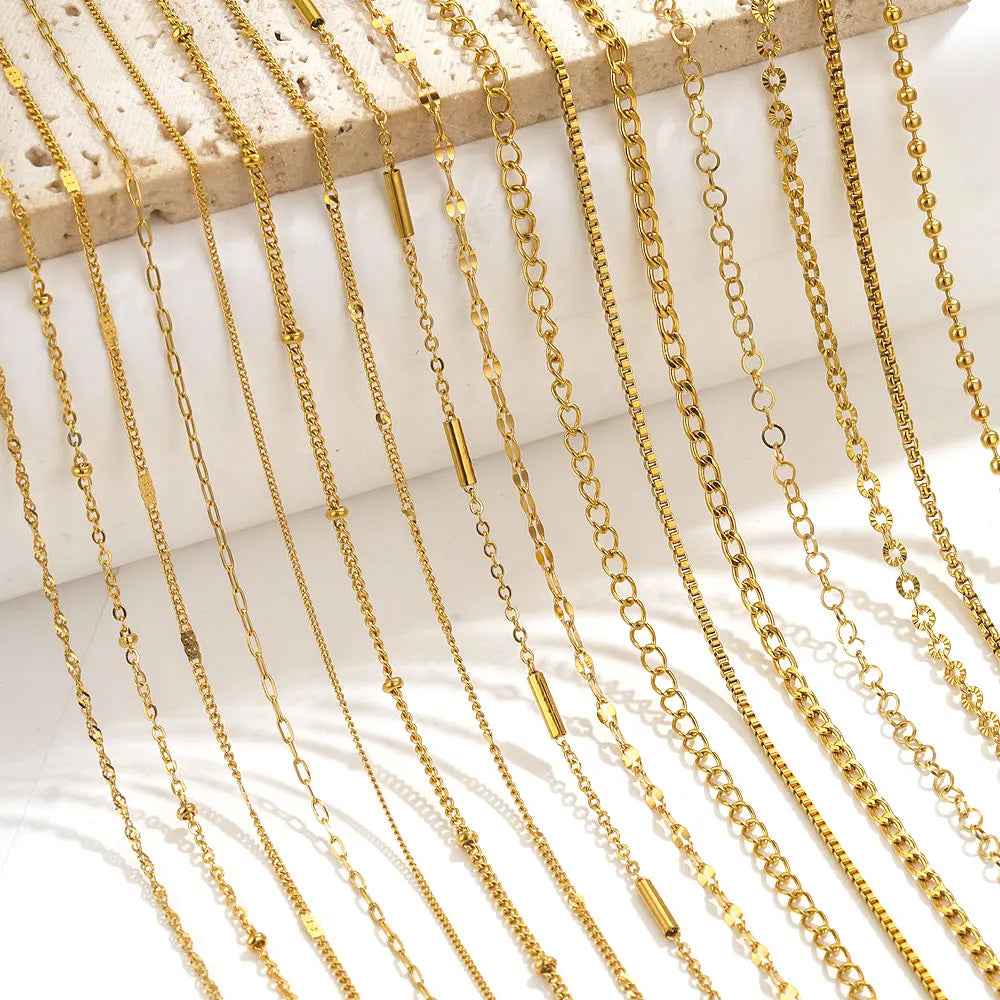 2 Meters Lips Beads Chain for Jewelry Making Gold Findings