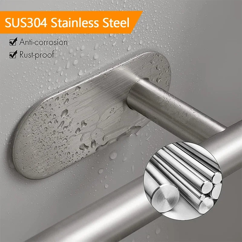 No Drilling Toilet Paper Holder SUS304 Stainless Steel Self Adhesive Wall Mount Dispenser for Bathroom Kitchen