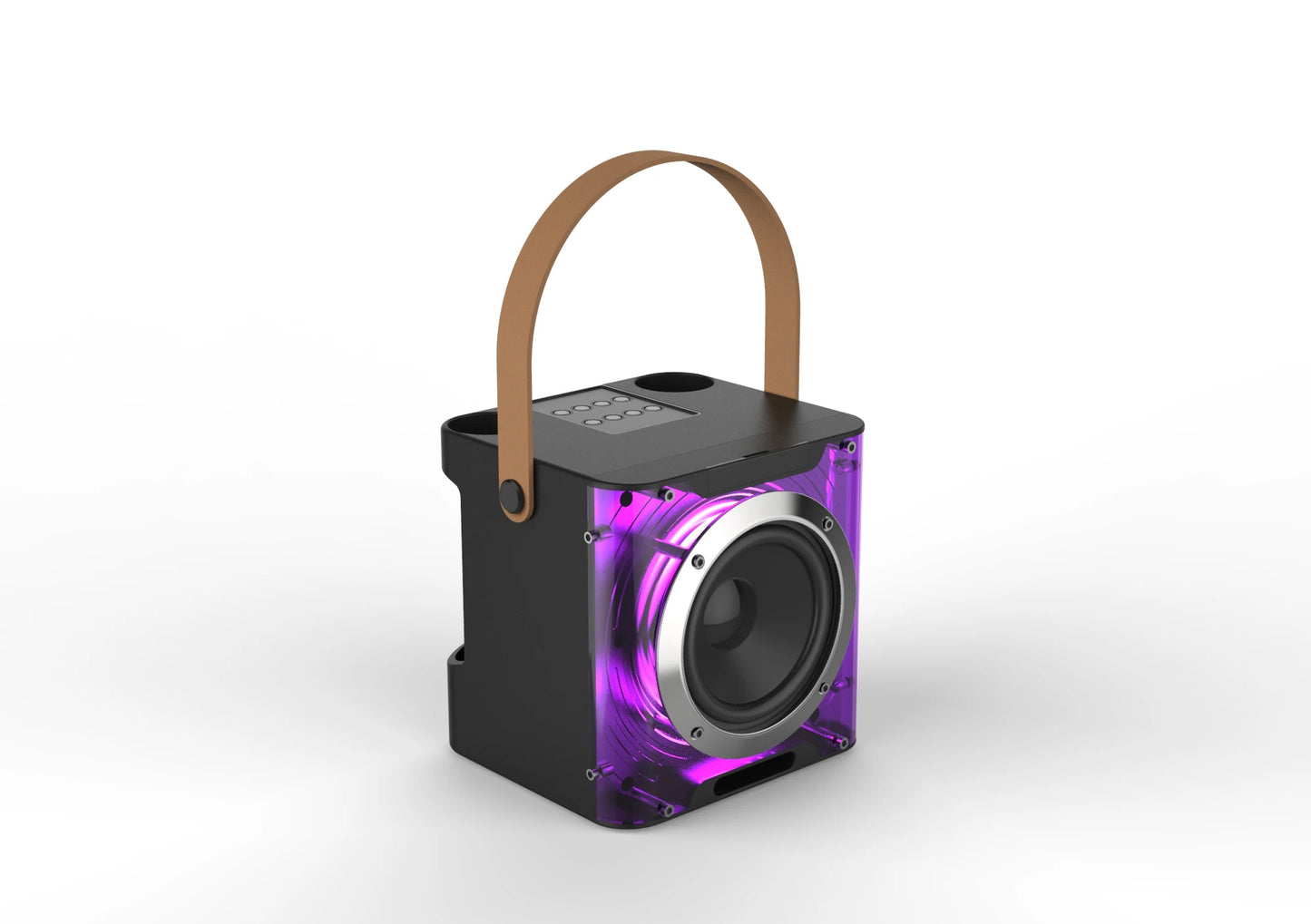 High Power Karaoke Bluetooth Speaker with 360 Stereo Surround Sound and RGB Rhythm Lights Wireless Subwoofer and Dual Microphones