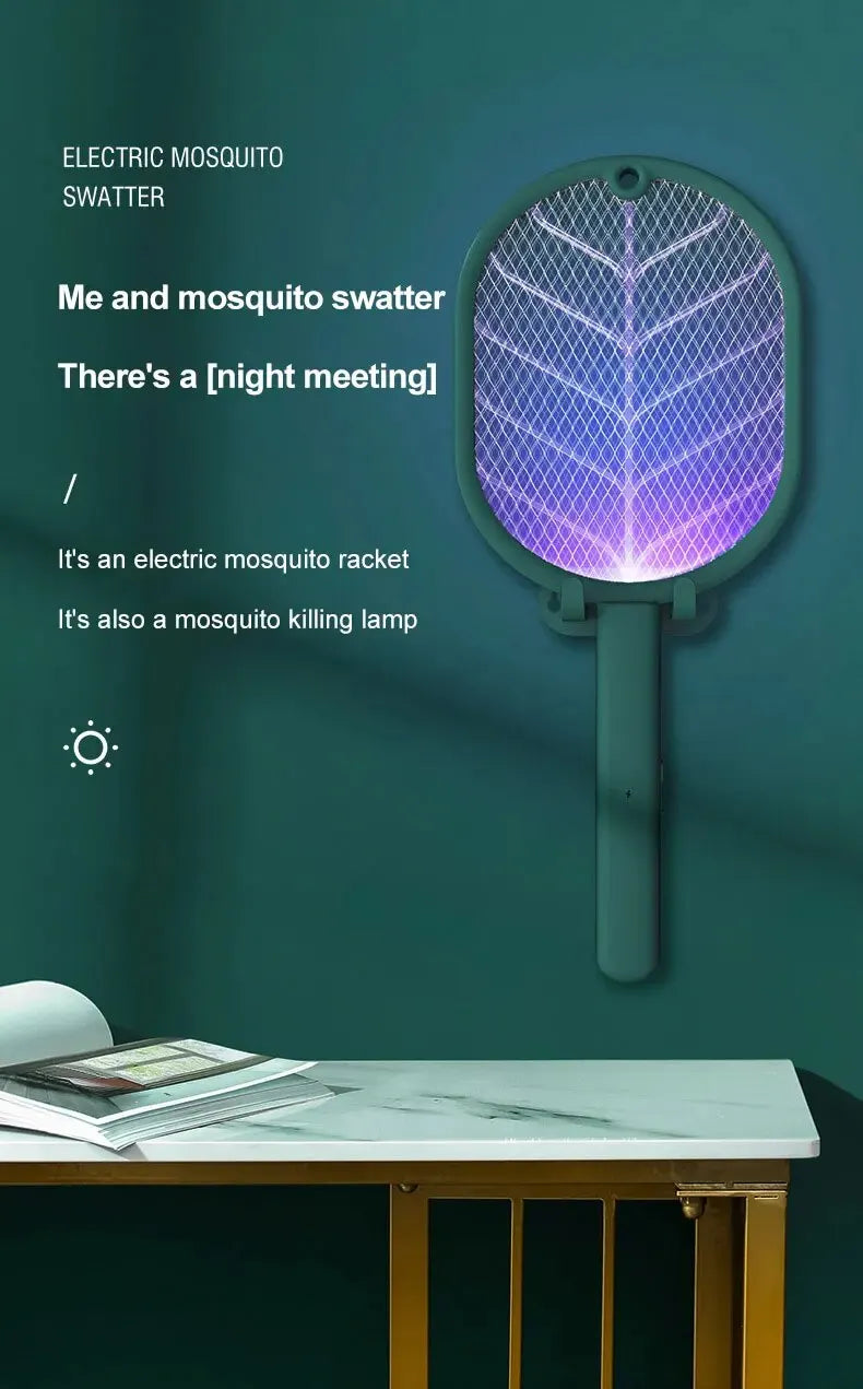 1pc Electric Mosquito Killer Swatter USB Rechargeable Safe Trap