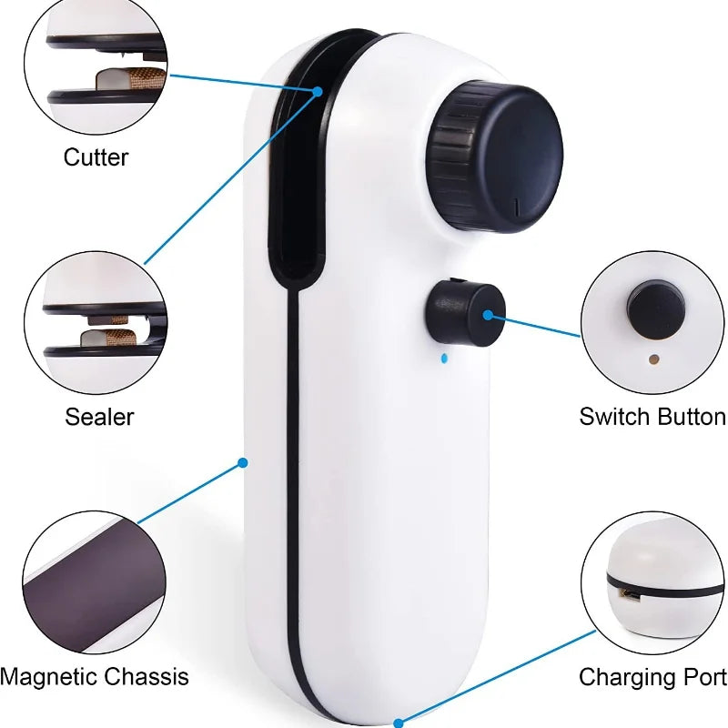 Rechargeable 2 In 1 Mini Heat Sealer Clip for Bags USB