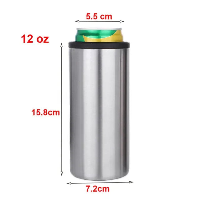 Stainless Steel Beer Cooler β Vacuum Insulated Double-Wall Bottle & Can Holder for Bars & Parties