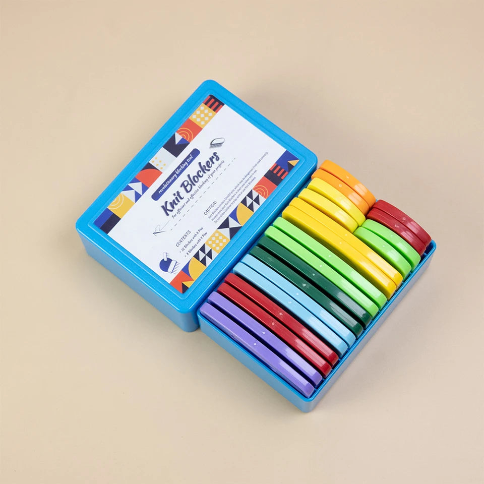 20 Piece Premium Stainless Steel Knitting Blockers Set with Blocking Combs and Mats for DIY Knitting and Crocheting