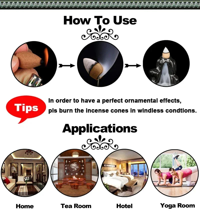 1pc Resin Auspicious Dragon Spitting Incense Burner Waterfall Backflow Holder Home Decor