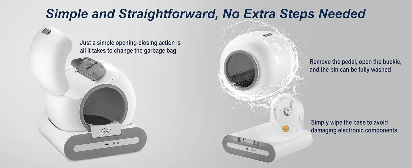 DOEL Automatic Cat Litter Box Self Cleaning With App Control