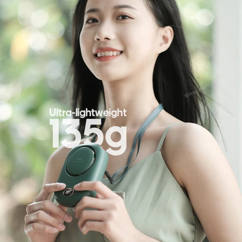 Portable Hanging Neck Fan Mini Cooling Waist Fans Bladeless USB Rechargeable Sports Cooler Fan for Outdoor Use