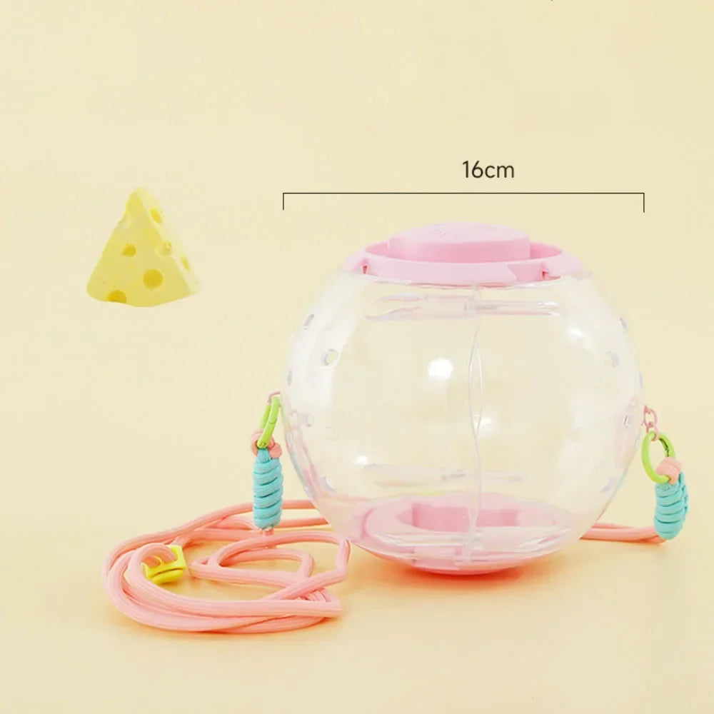 Hamster Outdoor Carrying Ball Hamster Exercise Running Ball with Straps Small Pet Hamster Carrying Supplies