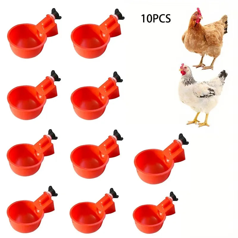 2/10cs Chicken Drinking Bowl Poultry Automatic Water Dispenser Pigeon Automatic Water Dispenser Small Chick Feeding Bowl