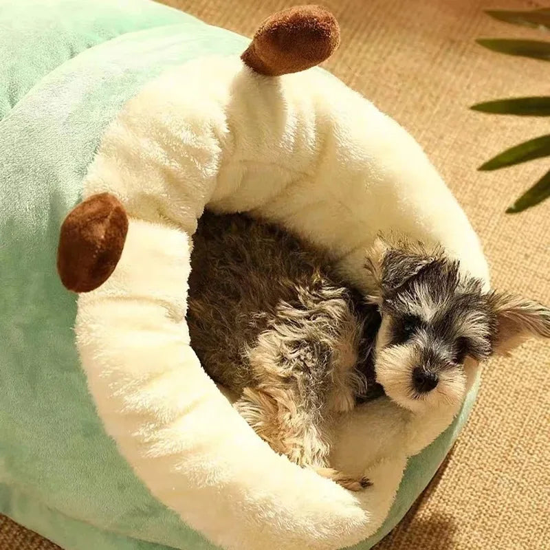 Warm Small Dog Kennel Bed Breathable Slipper Shaped Pet House Foldable Washable Cat Sleep Bag