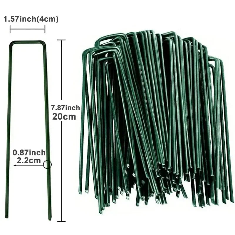 U Type Heavy Duty Garden Staples for Secure Lawn Barrier and Landscape Fabric Installation Galvanized Steel Sod Pins