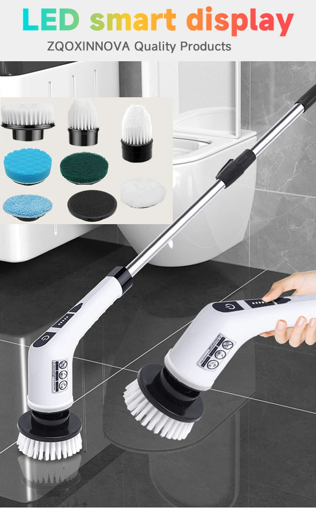 Cordless Electric Spin Scrubber for Home Cleaning Multipurpose Brush for Kitchen Bathroom and Toilet