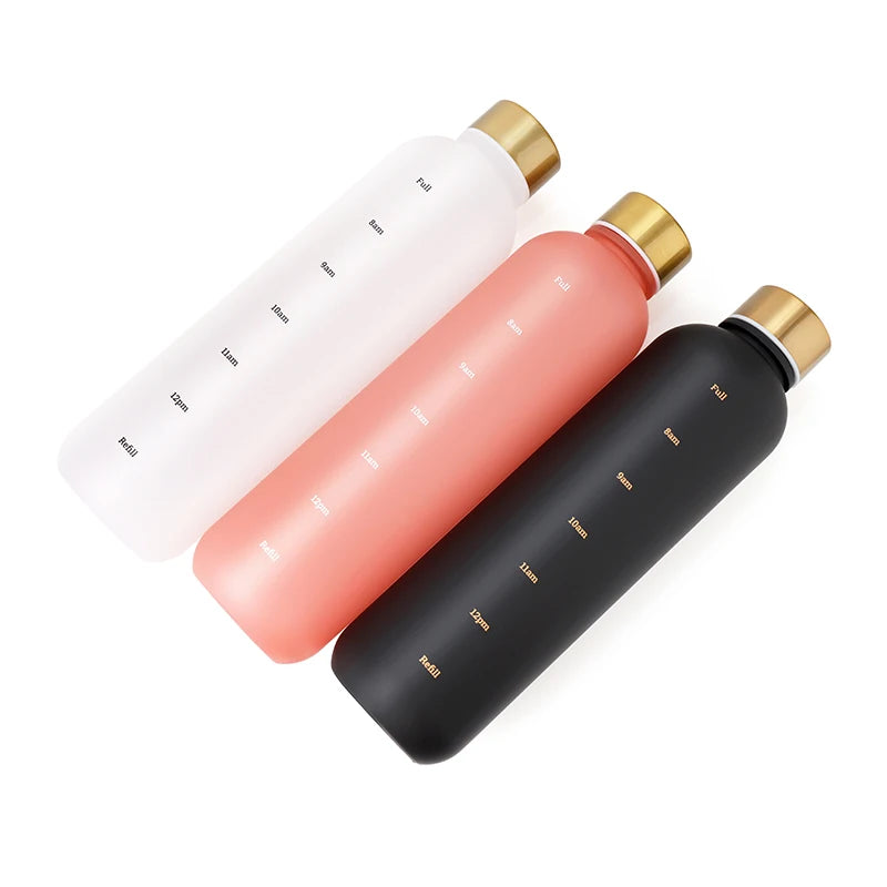 1L Bottle With Time Marker 32 OZ Motivational Reusable Leakproof BPA Free