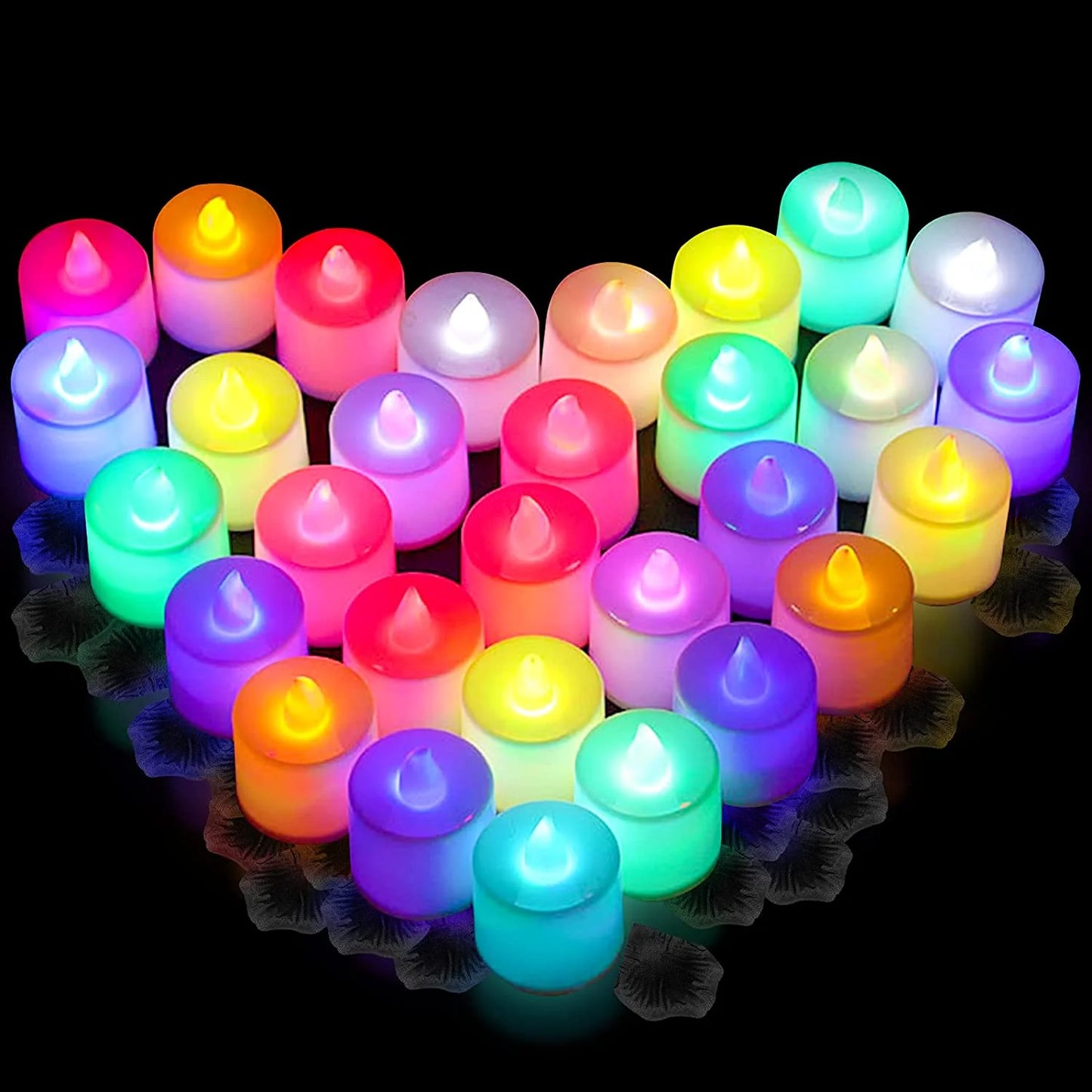 Flameless LED Heart-Shaped Tealight Candles for Home Wedding and Christmas Decoration Battery-Powered Safe Glow