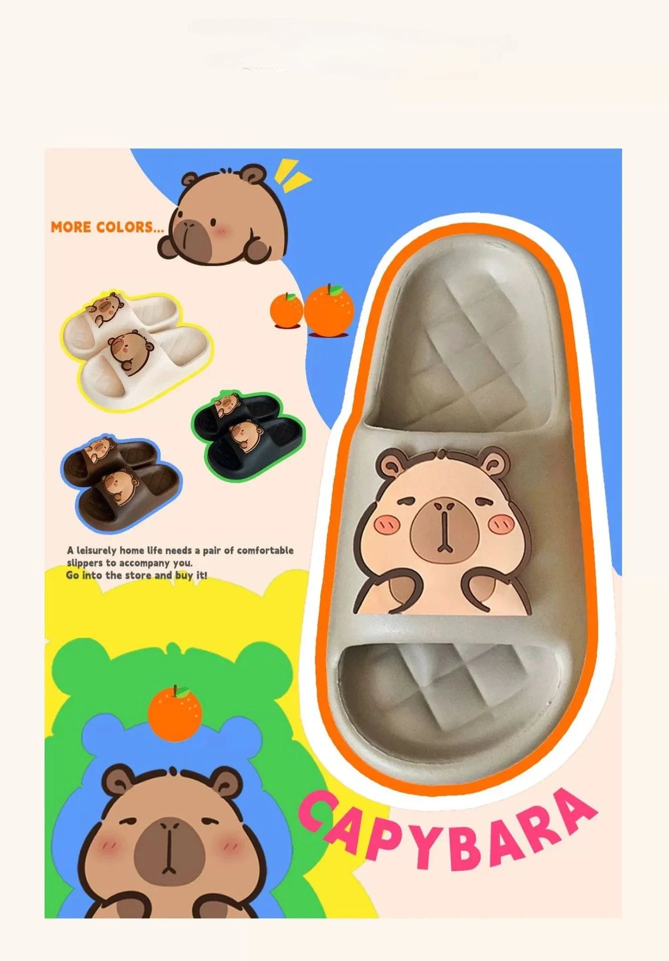 Capybara Slipper Women Cute Cloud Sandals Summer Flip Flops