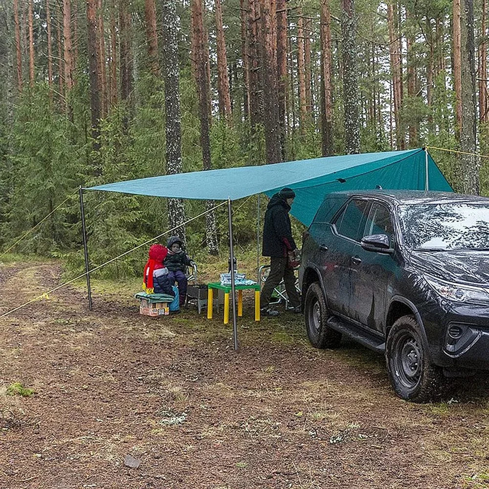 Telescopic Tent Pole 2 Sets Adjustable Aluminium Alloy Rods for Camping Hiking Awning