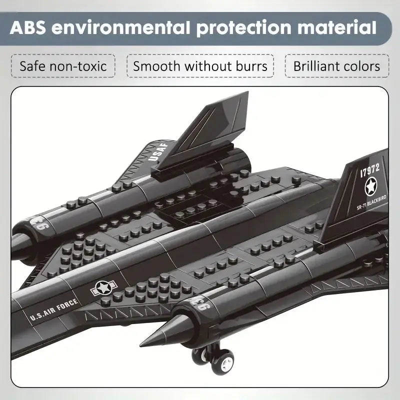 Military SR-71 Blackbird Building Blocks Assembly Toy for Creative Engineering Fun