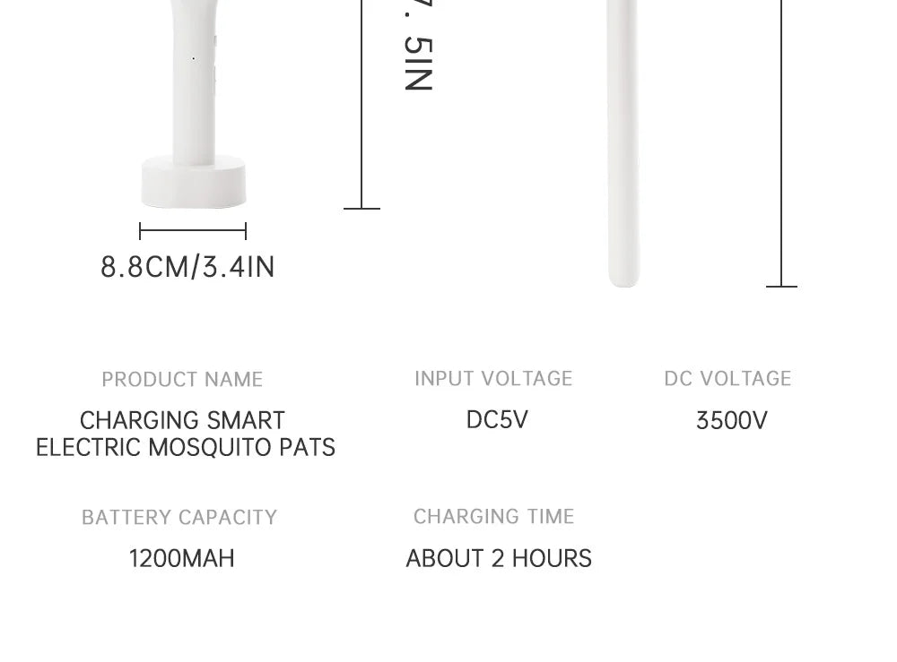 3500V 5in1 Mosquito Killer Lamp USB Rechargeable Bug Zapper