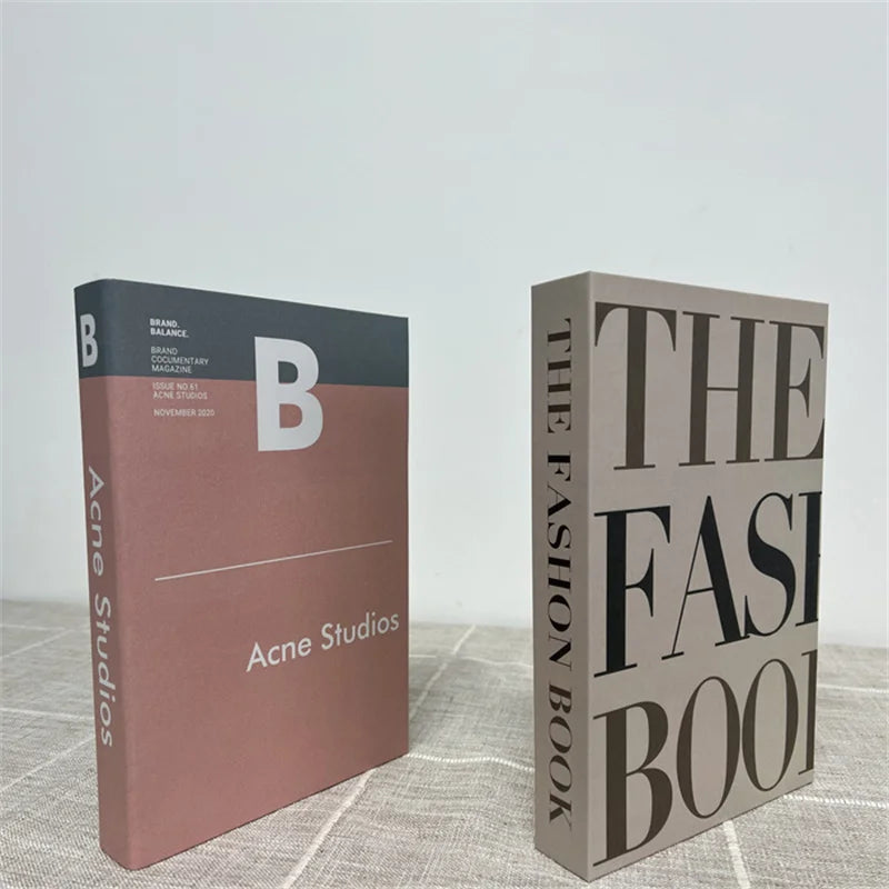 2 Piece Luxury Fake Book Decoration Set for Home and Cafe Decor Vintage Style Ornaments for Study and Club