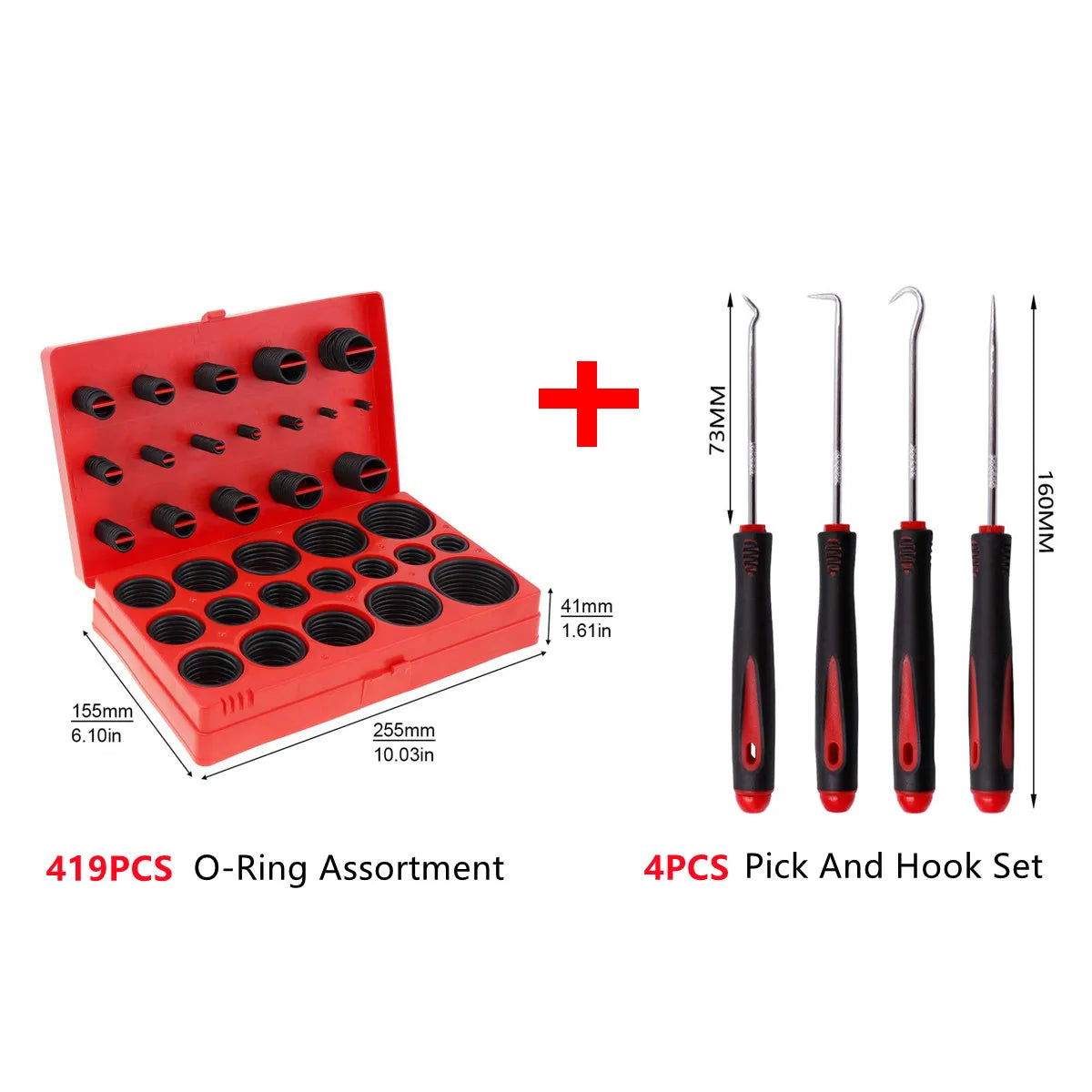 419PCS Universal O-Ring Assortment Set with 32 Sizes of Nitrile Rubber Seals for Plumbing Automotive and Faucet Repairs