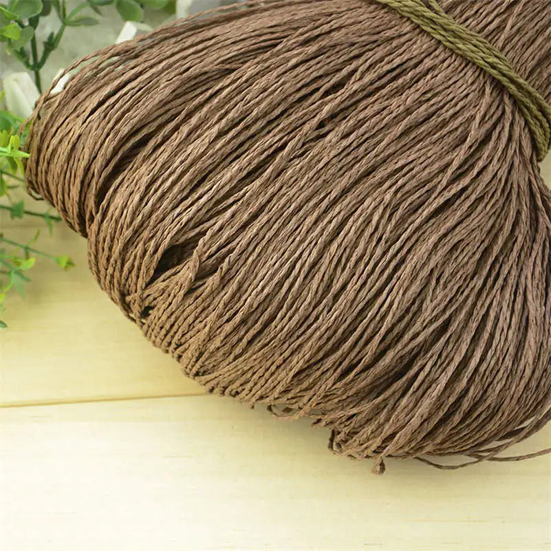 Natural Raffia Straw Yarn 600 Meter 500g for Hand Knitting Crochet Summer Hats Handbags Baskets DIY Craft