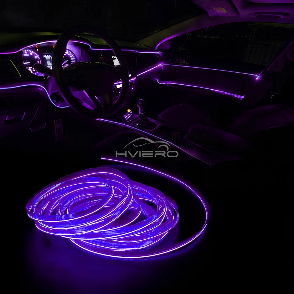1M/2M/3M/5M Car Interior LED Strip Flexible Neon Lights USB