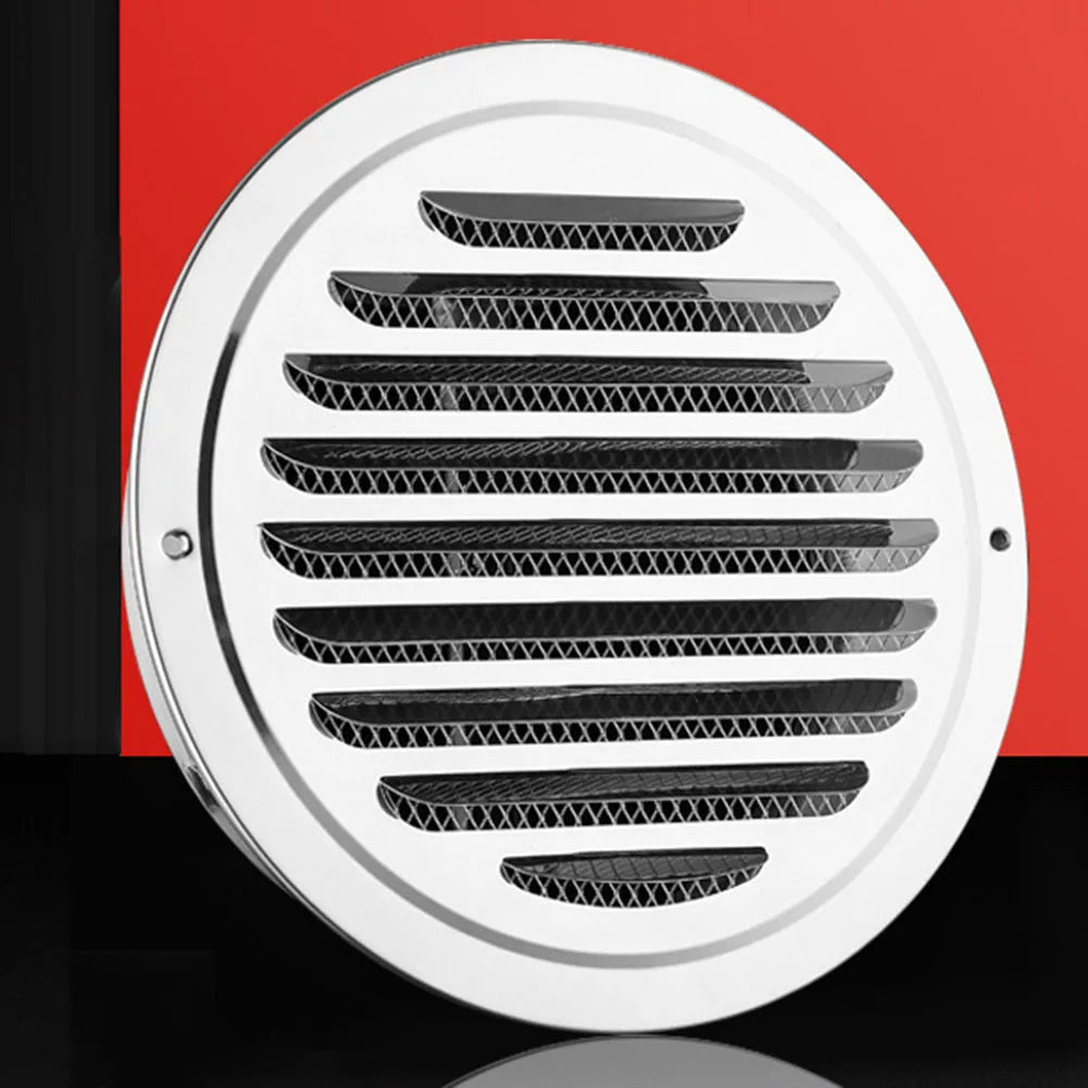 1 rejilla de ventilación de acero inoxidable redonda de 70-300 mm para ventilación de paredes exteriores del hogar, protección contra insectos