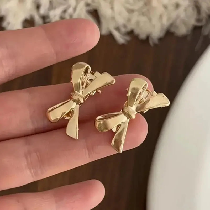 6PCS Fashion Small Shiny Bow Tie Hair Claw Clip Set