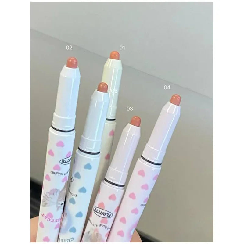 Flortte Waterproof Matte Lipliner Lip Pencil Double Ended Moisturizing Contour Tint for Long Lasting Non-Stick Finish