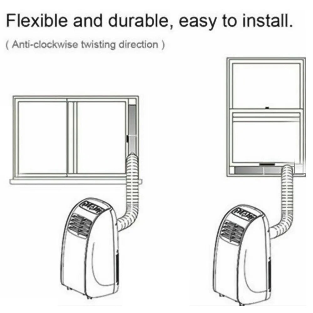 Conducto de ventilación de 150/200 cm, salida flexible, accesorios móviles para aire acondicionado, tubo de escape de calor telescópico, tubo de escape engrosado