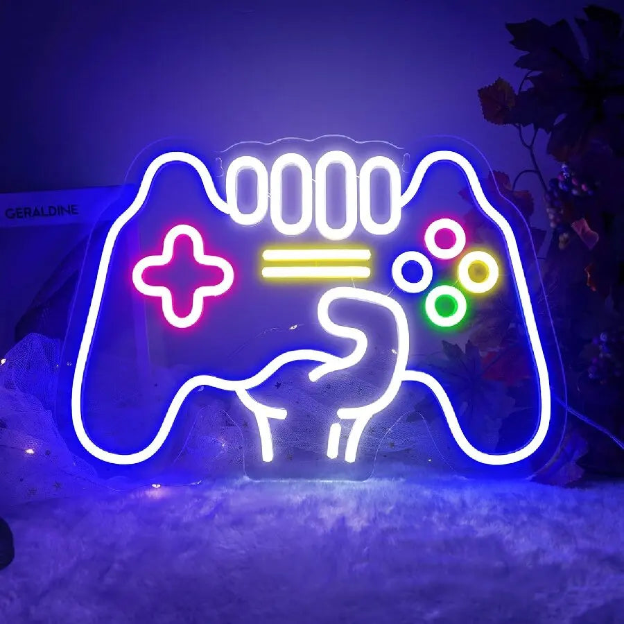 Gamepad Shaped LED Neon Sign for Gamer Room Decor