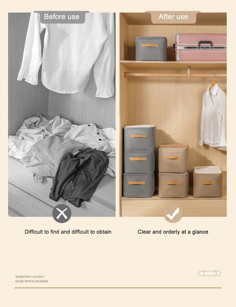 1pc Foldable Clothes and Miscellaneous Storage Box with Steel Frame