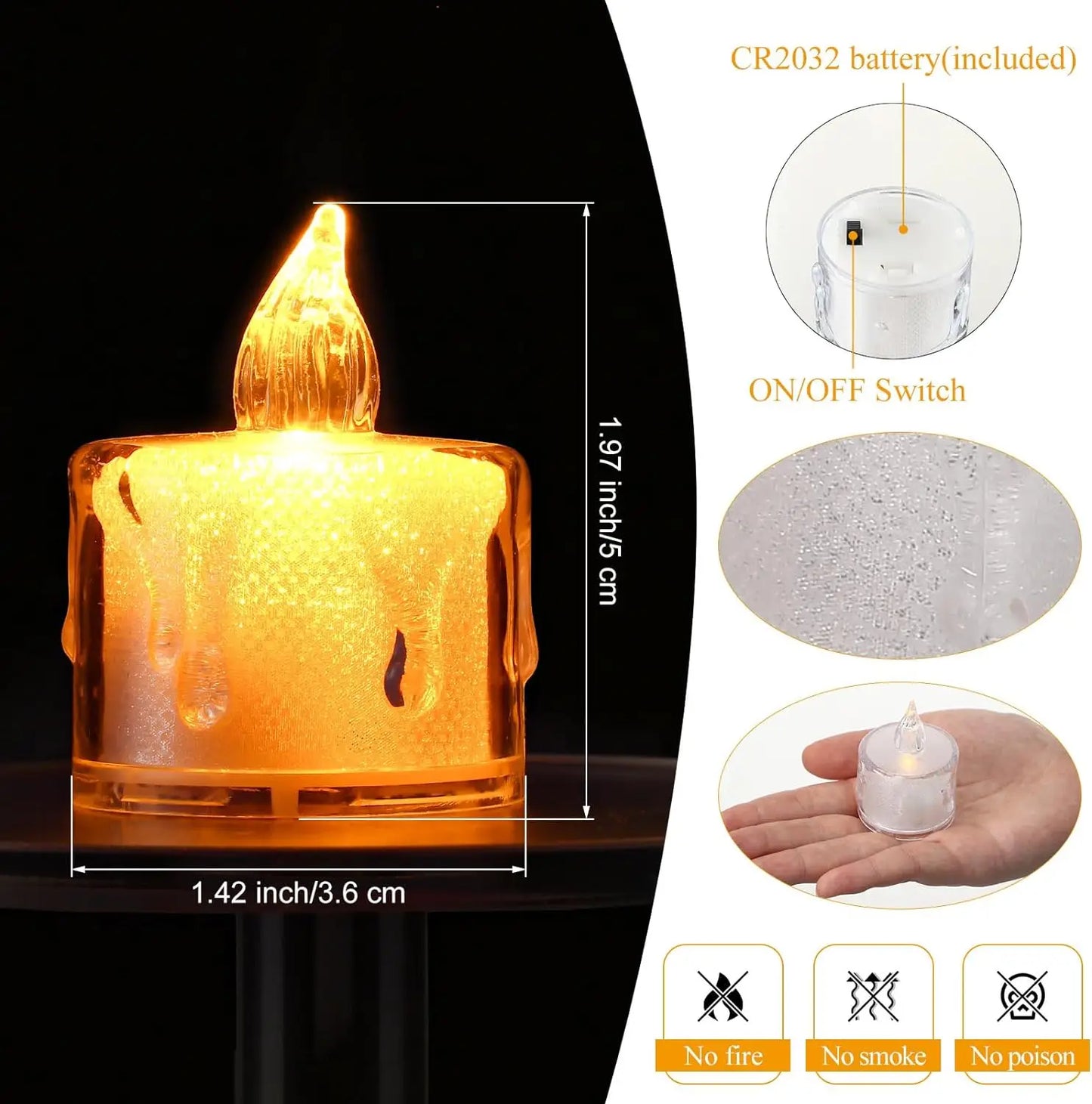 Flameless LED Heart-Shaped Tealight Candles for Home Wedding and Christmas Decoration Battery-Powered Safe Glow