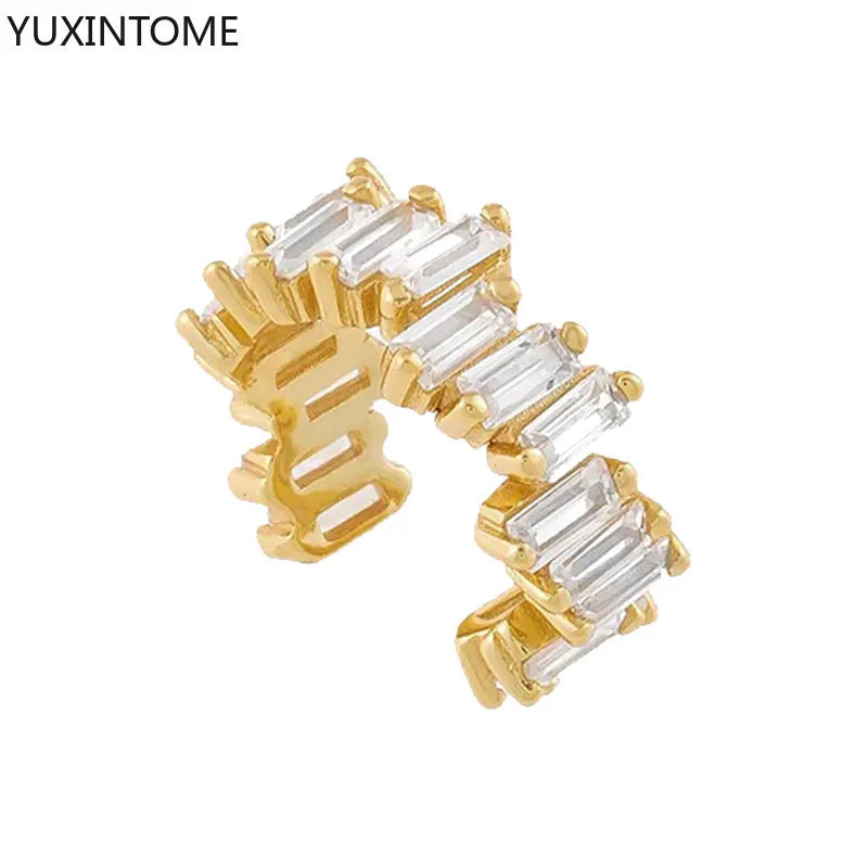 1PC Pave Color Crystal Ear Cuff Adjustable Gold Clip Jewelry