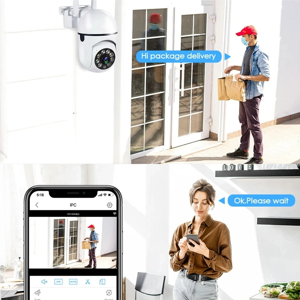 8MP Wireless Outdoor PTZ Security Camera with 4X Zoom AI Human Tracking Two-Way Audio HD Night Vision
