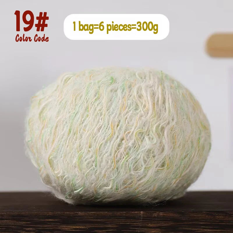 300g Eco-Friendly Bamboo Fiber Yarn for Hand Knitting and Crochet Fashion Projects, Thick and Thin Texture for Sweaters, Scarves, Hats, Shawls and More