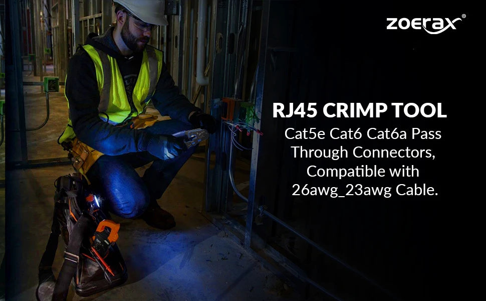 ZoeRax RJ45 Crimp Tool Pass Through Cutter for Cat6 Cat5