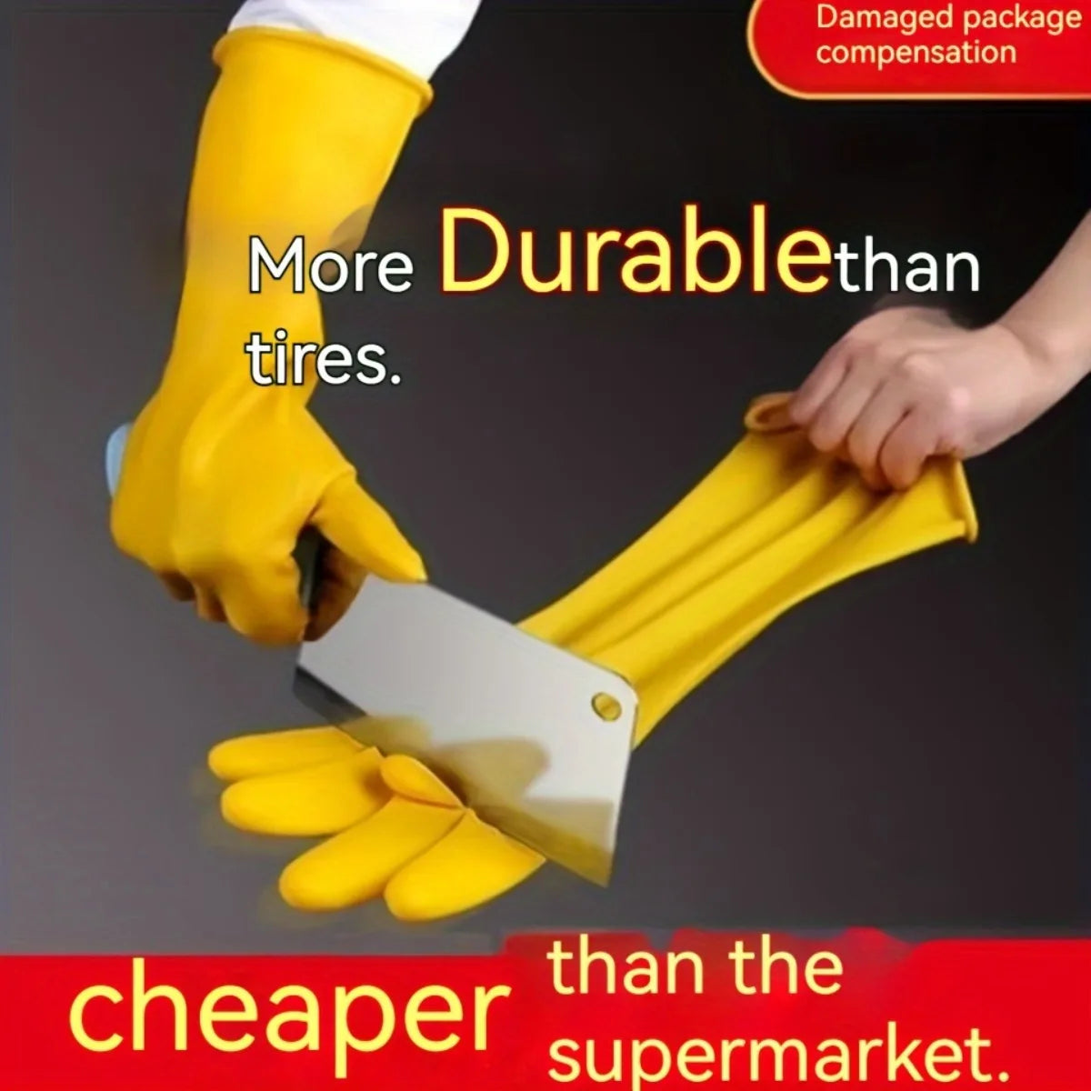 5 Pack Waterproof Yellow Rubber Gloves for Gardening and Household Cleaning Durable Long Design for Men and Women